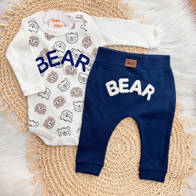 Conj. Body off ursinhos Bear e calça marinho 